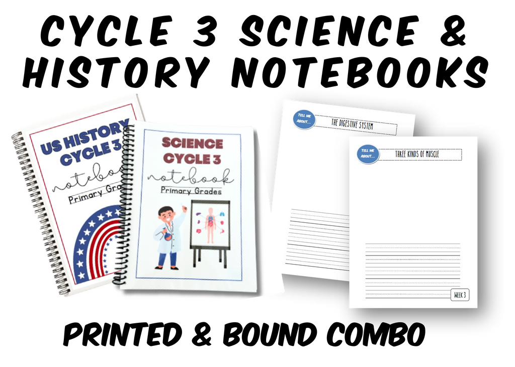 Cycle 3 SCIENCE & HISTORY Notebooks COMBO SET  (PRINTED W/SPIRAL)