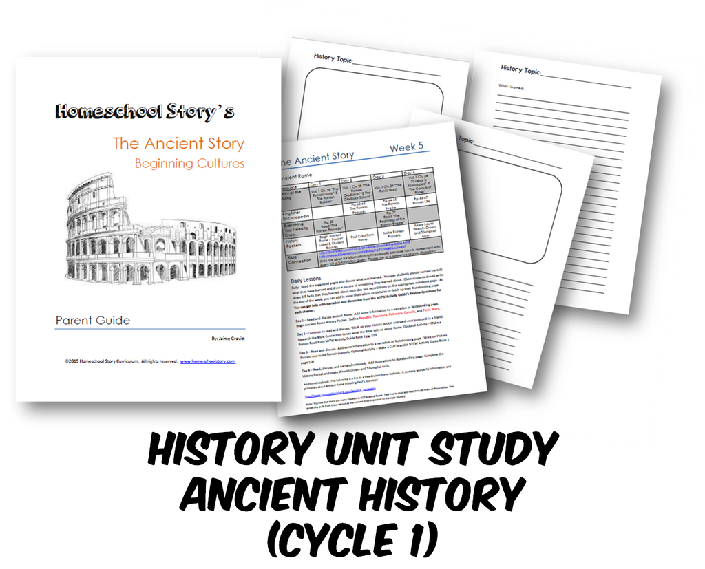 History - Ancient History & Beginning Cultures-  Lesson Plans - 24 Weeks (INSTANT DOWNLOAD)