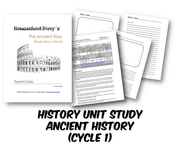 History - Ancient History & Beginning Cultures-  Lesson Plans - 24 Weeks (INSTANT DOWNLOAD)