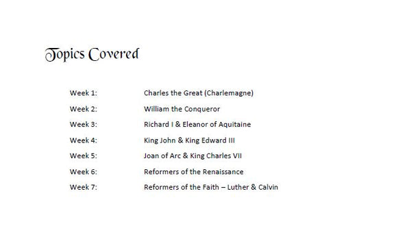 History- Middle Ages Conquerors & Reformers - CC Cycle 2 - Lesson Plans (INSTANT DOWNLOAD)