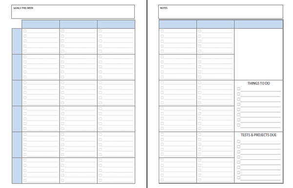 2025-2026 Student Planner - 6 Subject - Green or Blue - EDITABLE (INSTANT DOWNLOAD)