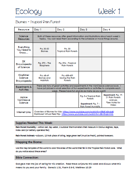 Science - Ecology A Study of Biomes- CC Cycle 2 - Lesson Plans - 8 Weeks (INSTANT DOWNLOAD)
