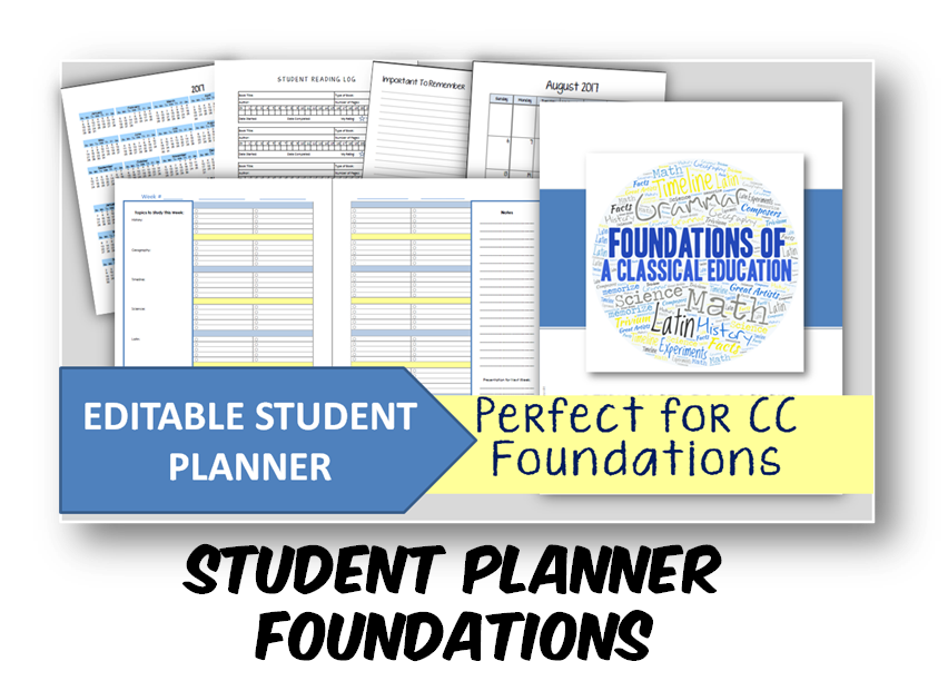 2025-2026 Student Planner - Foundations (CC) - EDITABLE (INSTANT DOWNLOAD)