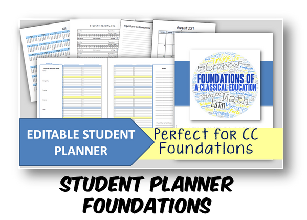 2025-2026 Student Planner - Foundations (CC) - EDITABLE (INSTANT DOWNLOAD)