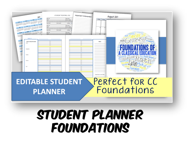 2025-2026 Student Planner - Foundations (CC) - EDITABLE (INSTANT DOWNLOAD)