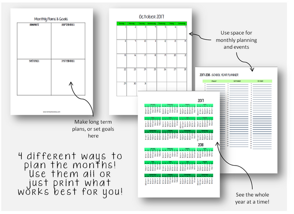 2025-2026 Student Planner - Weekly/No Subjects - Green or Blue (INSTANT DOWNLOAD)