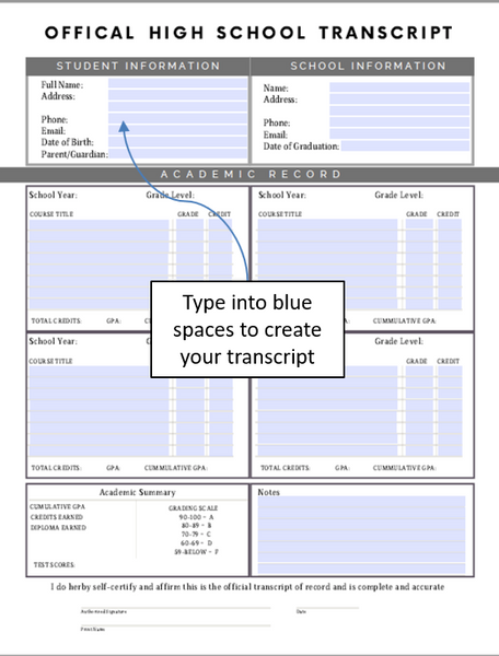 High School Homeschool Planning Workbook - (INSTANT DOWNLOAD)