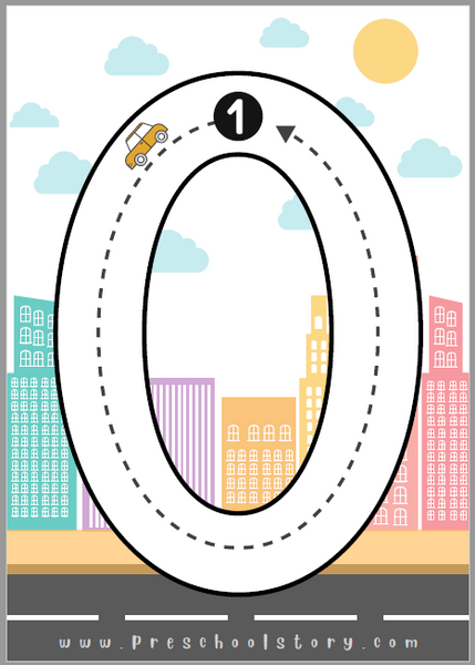 Number Road Mats - Preschool - INSTANT DOWNLOAD