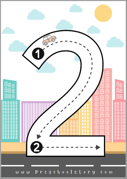 Number Road Mats - Preschool - INSTANT DOWNLOAD