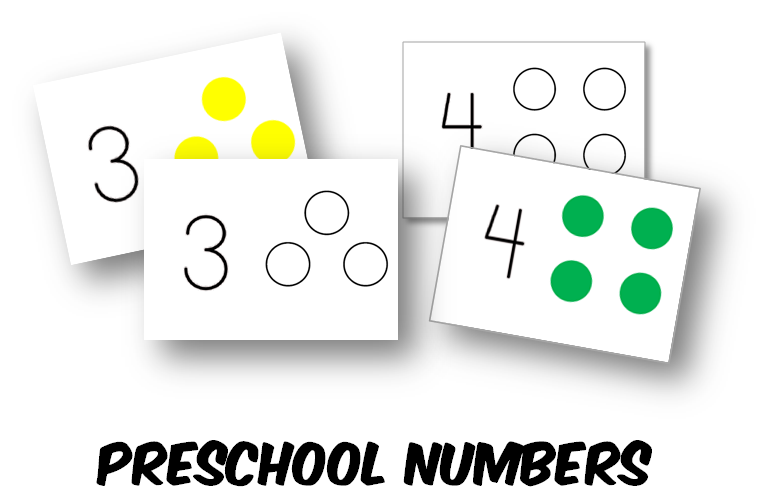 Preschool Number Counting Cards (INSTANT DOWNLOAD)