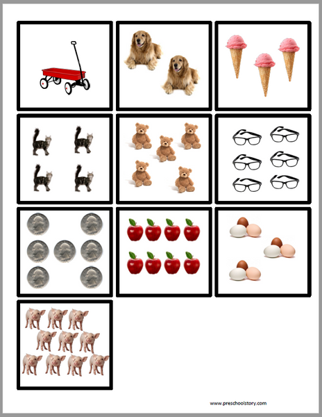 Number Counting Tiles - Preschool - INSTANT DOWNLOAD