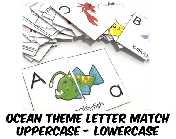 Preschool Ocean Alphabet Letter Match -PDF (INSTANT DOWNLOAD)