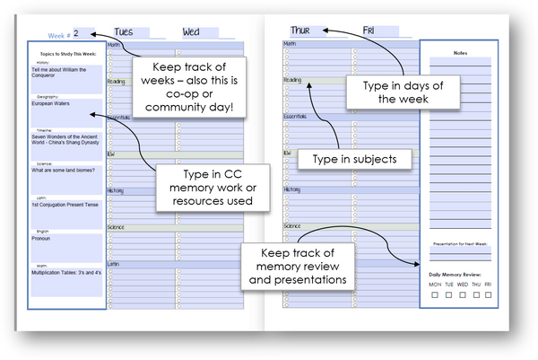 2025-2026 Student Planner - Foundations (CC) - EDITABLE (INSTANT DOWNLOAD)
