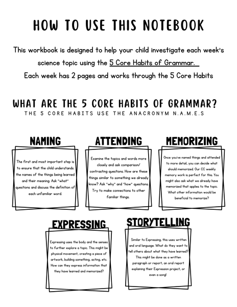 Cycle 1 Science Notebook (SIMPLIFIED) PDF DOWNLOAD