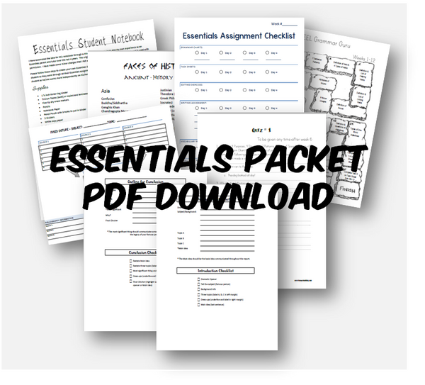Essentials Resource Pack - Student Notebook Set Up (INSTANT DOWNLOAD)