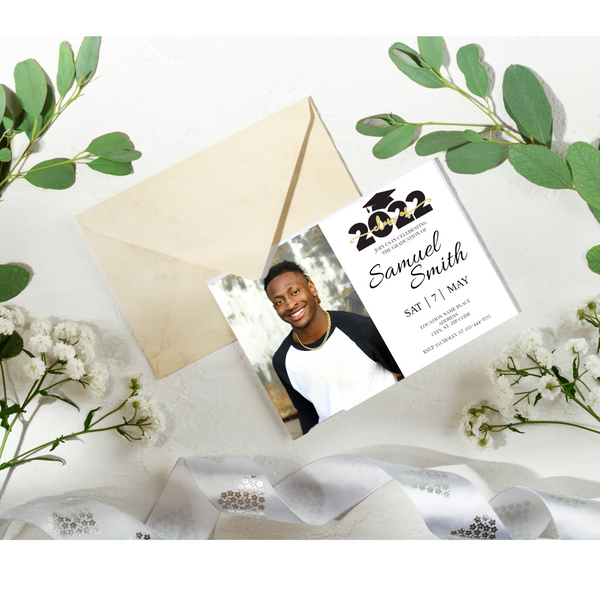 High School Graduation Invitation with Photo - EDITIABLE - INSTANT DOWNLOAD