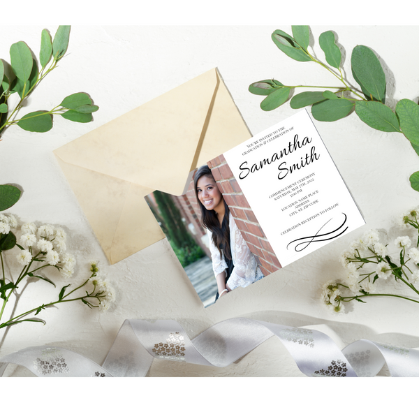 Graduation Invitation with Photo - 2 styles - EDITIABLE - INSTANT DOWNLOAD