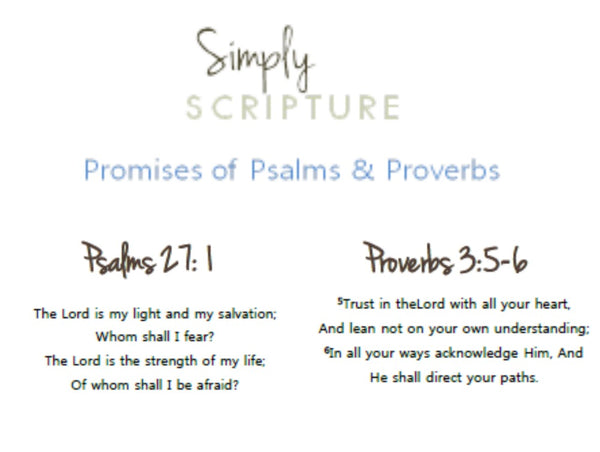 Simply Scripture Promises of Psalms & Proverbs - Memory Cards - (INSTANT DOWNLOAD)