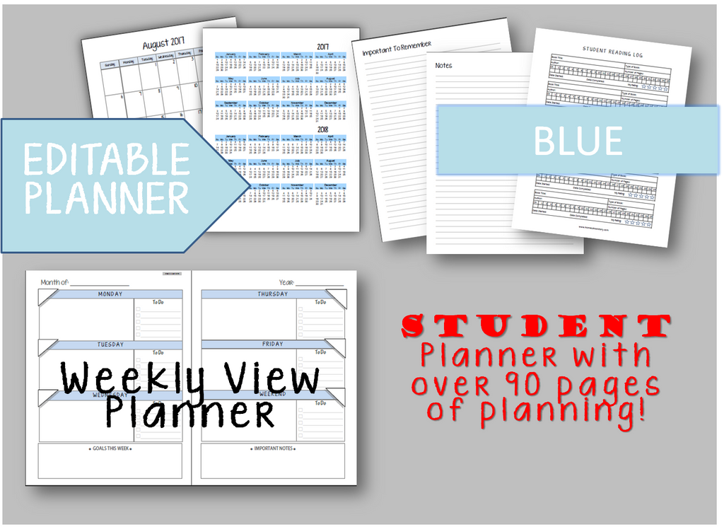 Printable Assignment Planner for Kids and Teens