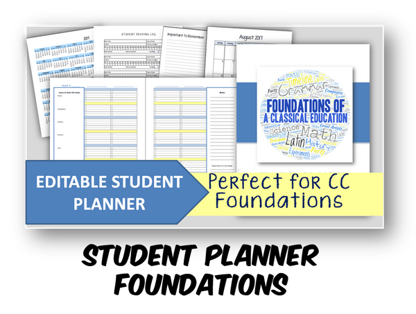 2023-2024 Student Planner - Foundations (CC) - EDITABLE (INSTANT DOWNLOAD)