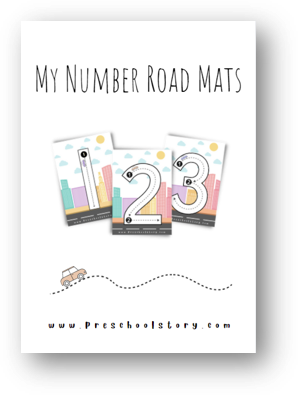 Number Road Mats - Preschool - INSTANT DOWNLOAD