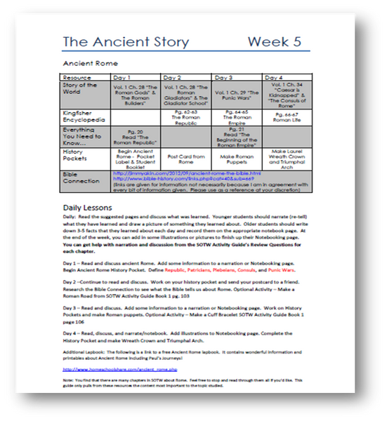 History - Ancient History & Beginning Cultures-  Lesson Plans - 24 Weeks (INSTANT DOWNLOAD)