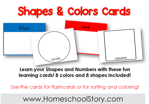 Preschool Colors and Shapes Cards (INSTANT DOWNLOAD)