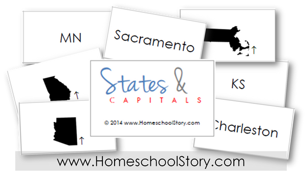 Geography - States and Capitals Study Cards *UPDATED*  (INSTANT DOWNLOAD)