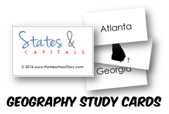 Geography - States and Capitals Study Cards *UPDATED*  (INSTANT DOWNLOAD)
